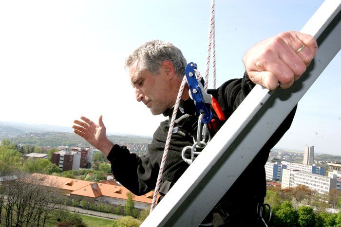 Tomáš Hanák na petřínské rozhledně