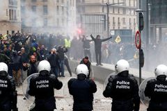 Na bruselské demonstraci pravice proti migračnímu paktu zadržela policie 90 lidí