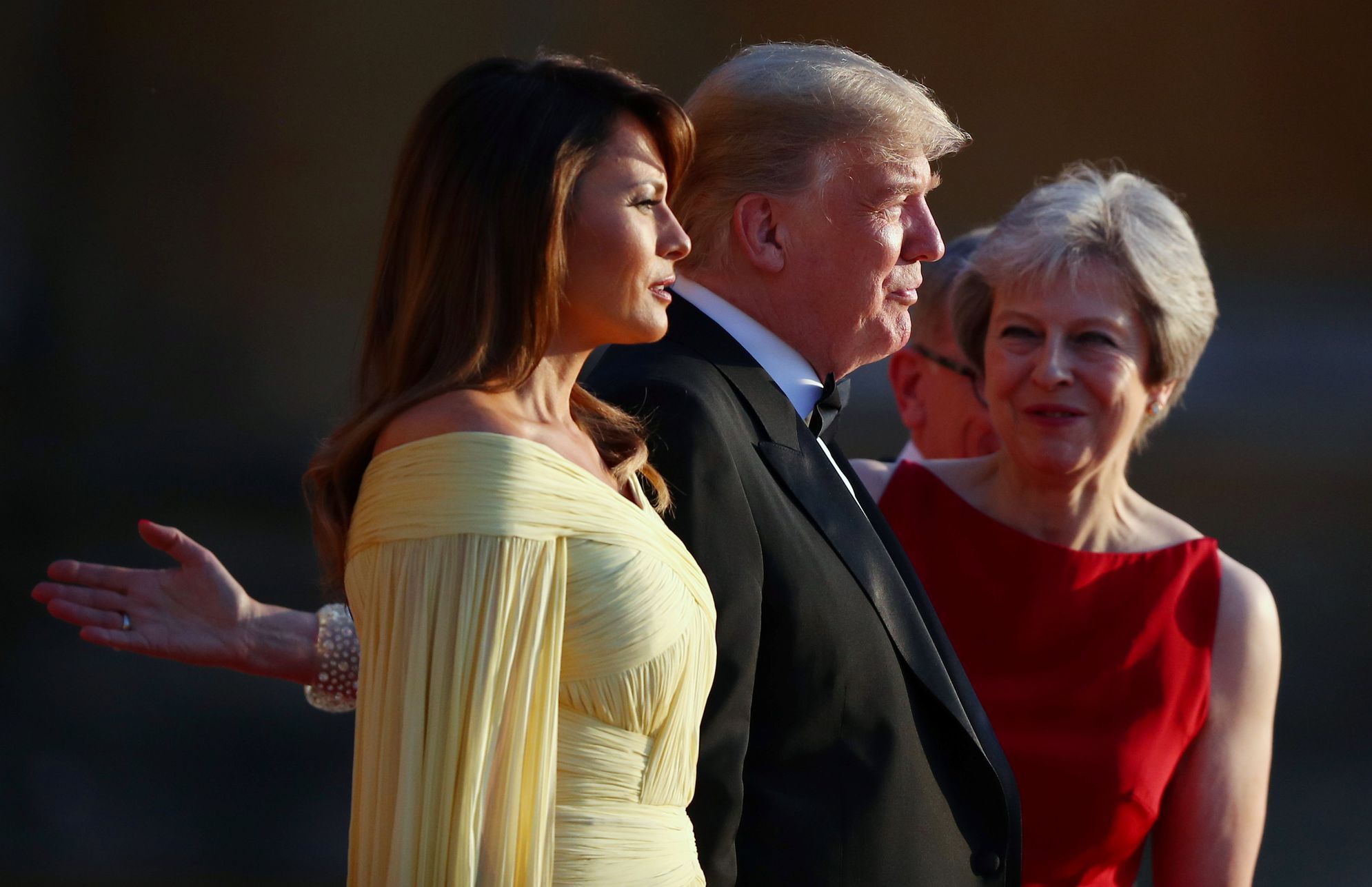 Donald Trump na návštěvě Británie, s premiérkou Theresou Mayovou