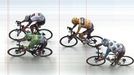 Tour de France 2017, 9. etapa: finiš -  Rigoberto Uran, Warren Bargui, Chris Froome a Romain Bardet