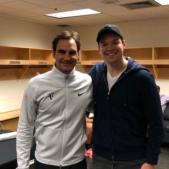 Tomáš Hertl a Roger Federer