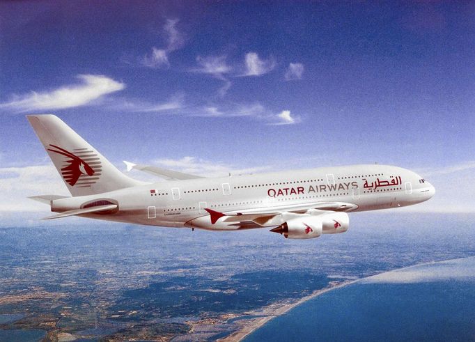 Snímek z rané éry existence katarské letecké společnosti Qatar Airways. Nedatovaná fotografie.