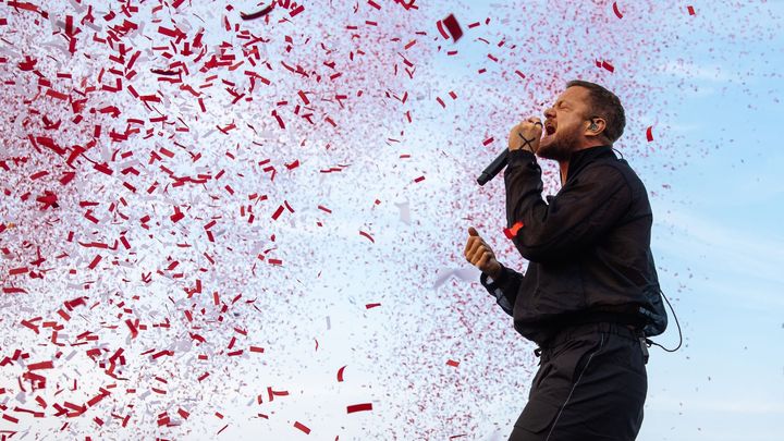 Bezkrevný dojem, ale i bubenický souboj frontmana. Imagine Dragons zahráli v Praze; Zdroj foto: Lukáš Bíba