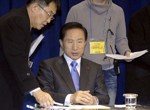 Jižní Korea volby prezident Lee Mjung-bak