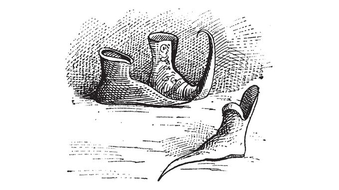 Středověké boty, ilustrační grafika