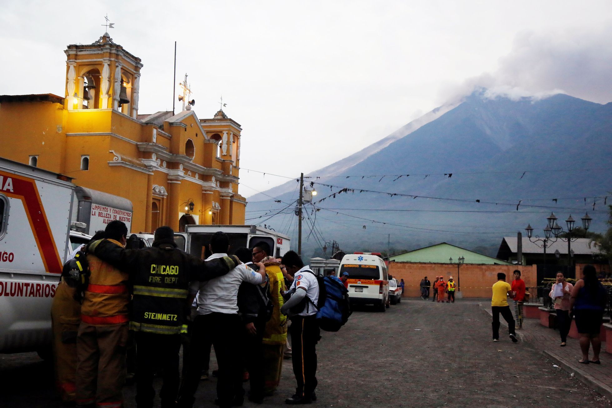 Erupce sopky Fuego v Guatemale, červen 2018