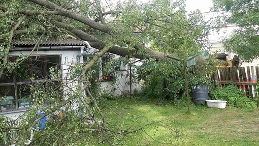 Hasiči v Olomouckém kraji odstraňují následky po bouřce, kterou doprovázel silný vítr.