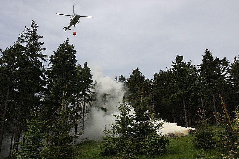 Cvičení hasičů v KRNAP