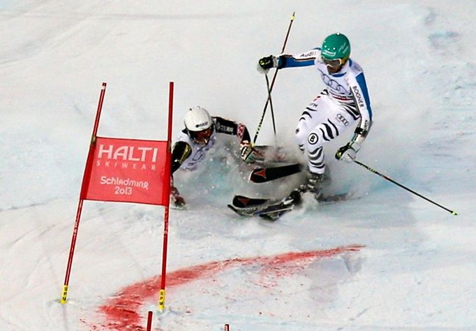 MS ve sjezdovém lyžování Schladming - týmová soutěž paralelní slalom (Zubčič a Neureuther).