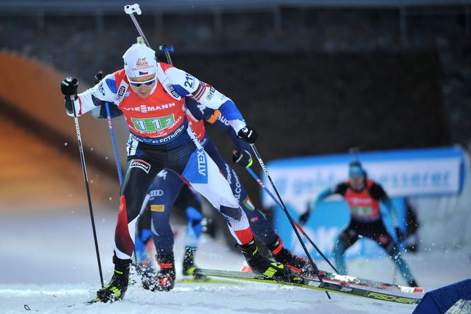 Ondřej Moravec ve štafetě mužů v rámci SP v Novém Městě na Moravě