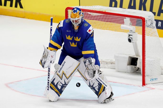 Henrik Lundqvist v zápase Česko - Švédsko na MS 2019