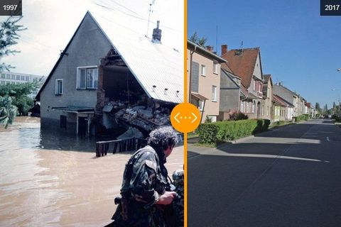 Po stopách zkázy roku 1997. Porovnejte, jak dnes vypadají místa zničená povodní před 20 lety