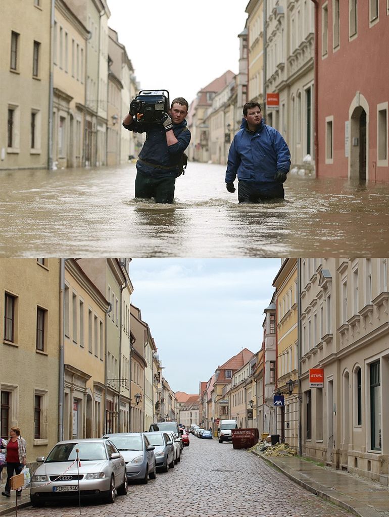 Srovnání / Německo / Povodně / Pirna / 4.6.