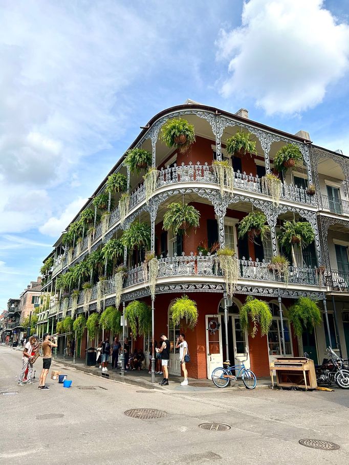 Historická Francouzská čtvrť v New Orleans.