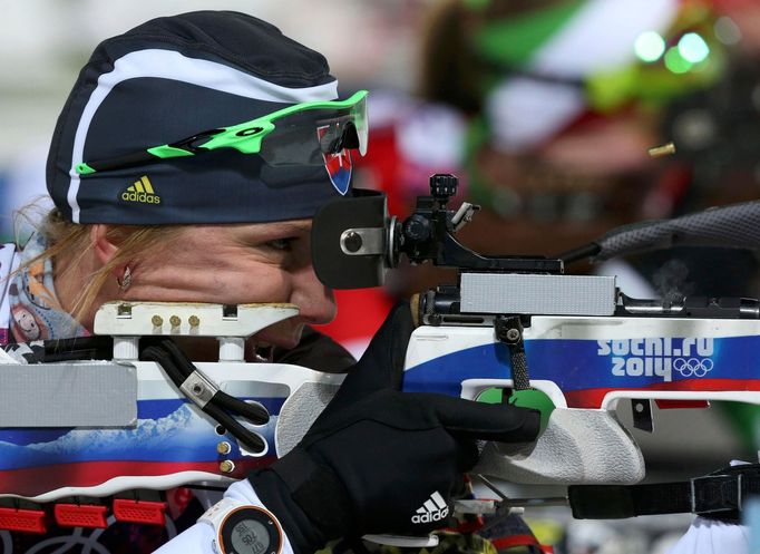 Soči 2014, biatlon hromadný start Ž: Anastasia Kuzminová, Slovensko