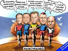 Karikatura hejtmana Bendla a dalších členů ODS