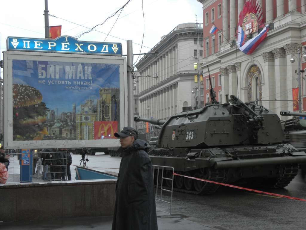 Příprava na vojenskou přehlídku 9. května v Moskvě