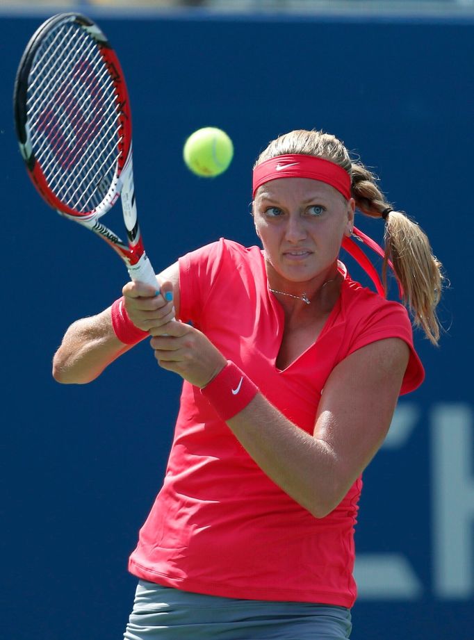 Petra Kvitová v utkání 1. kola US Open s Japonkou Misaki Doiovou.