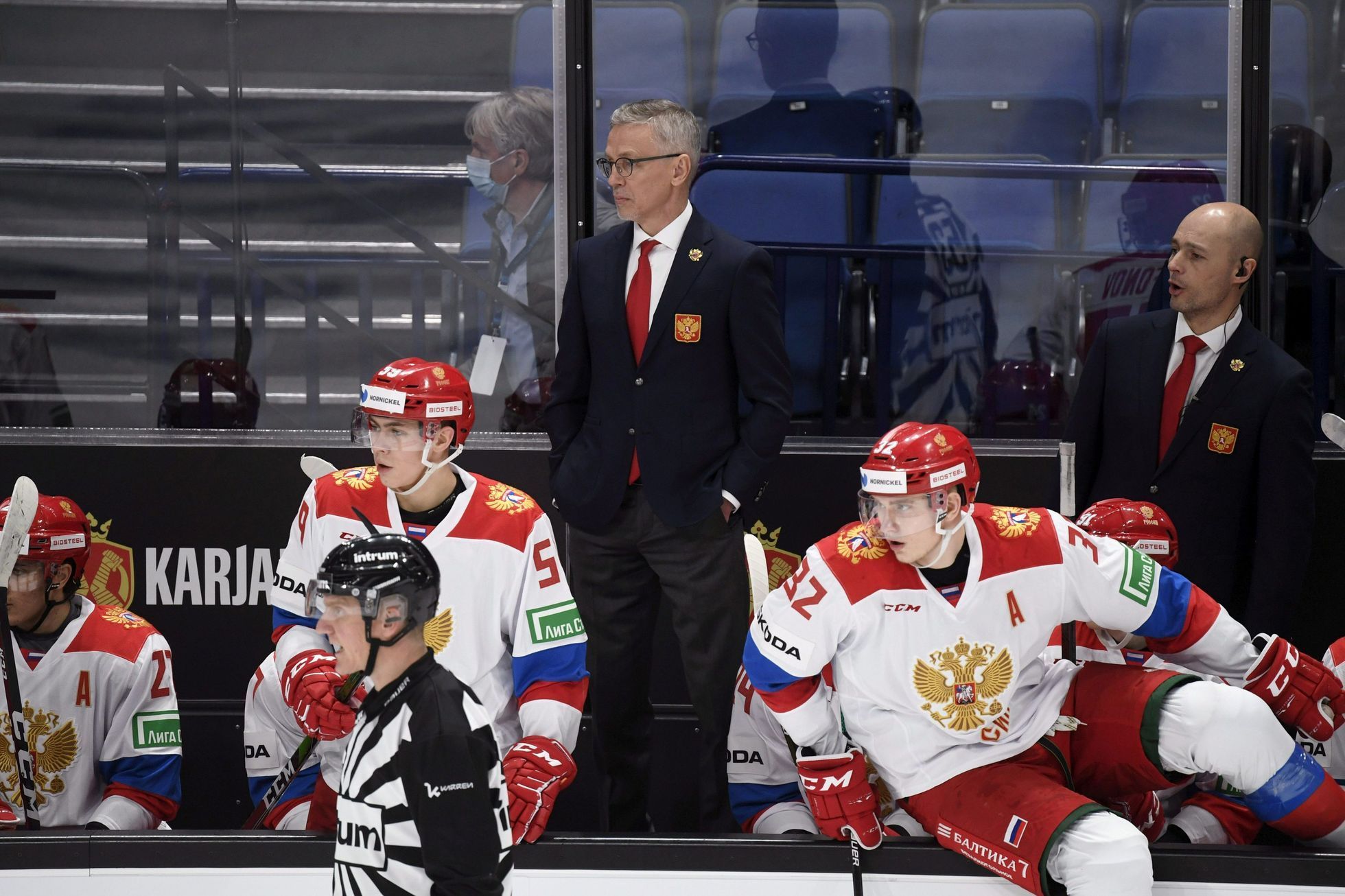 Trenér ruské juniorské hokejové reprezentace Igor Larionov (Karjala Cup 2020)