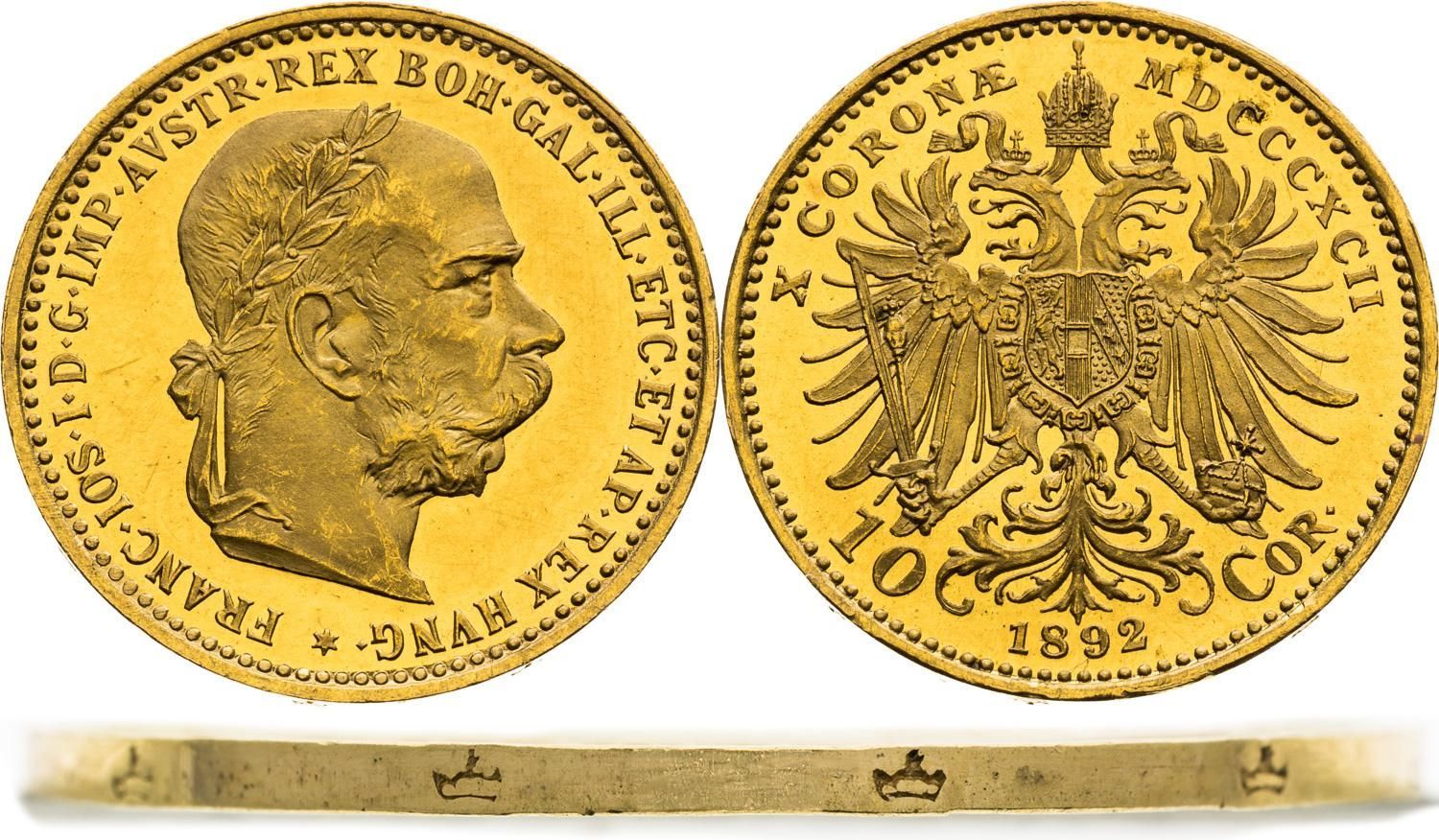 Zkušební rakouské 10 koruny 1892