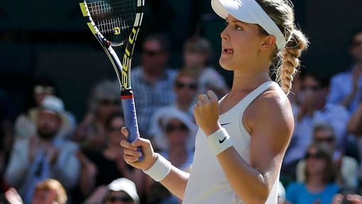 Eugenie Bouchardová po postupu do finále Wimbledonu