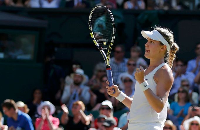 Eugenie Bouchardová po postupu do finále Wimbledonu