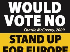 95 procent Evropanů by volilo proti Lisabonské smlouvě. Chraňte Evropu, hlásá leták euroskeptického sdružení Cóir