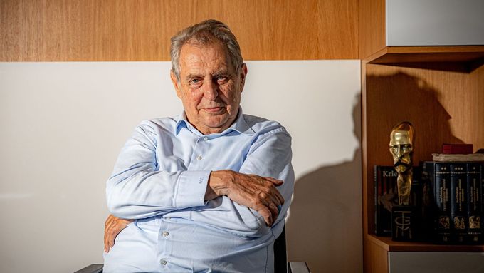Archivní foto Miloše Zemana v rozhovoru pro Aktuálně.cz.