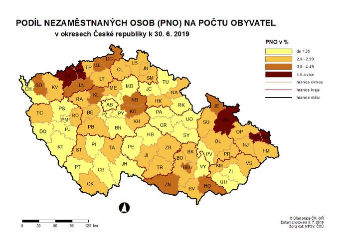 Podíl nezaměstnanost osob.