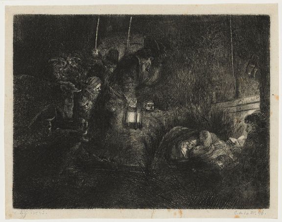 Rembrandt van Rijn: Klanění pastýřů, okolo 1656 až 1657.