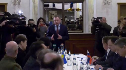 Jednání mezi ukrajinskou a ruskou delegací v Bělorusku. Promlouvá běloruský ministr zahraničí Vladimir Makei.