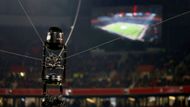 fotbal, Liga mistrů 2018/2019, Olympique Lyon - FC Barcelona, pavoučí kamera