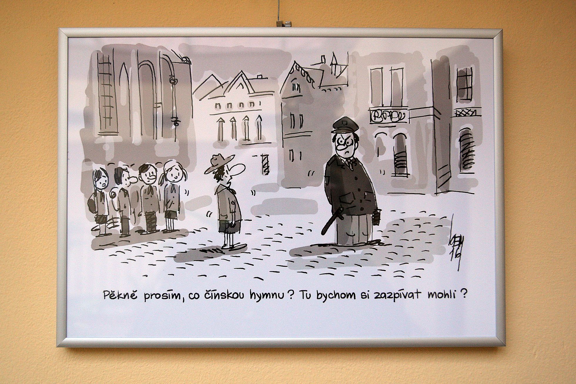 Výstava karikatur v poslanecké sněmovně