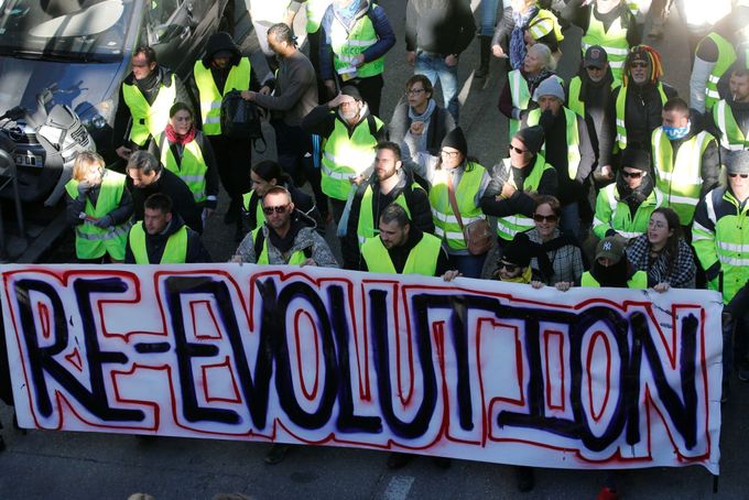 Protest hnutí žlutých vest v Marseille - 8. prosinec