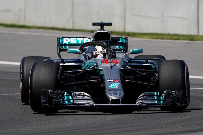 Lewis Hamilton v Mercedesu ve Velké ceně Kanady 2018.