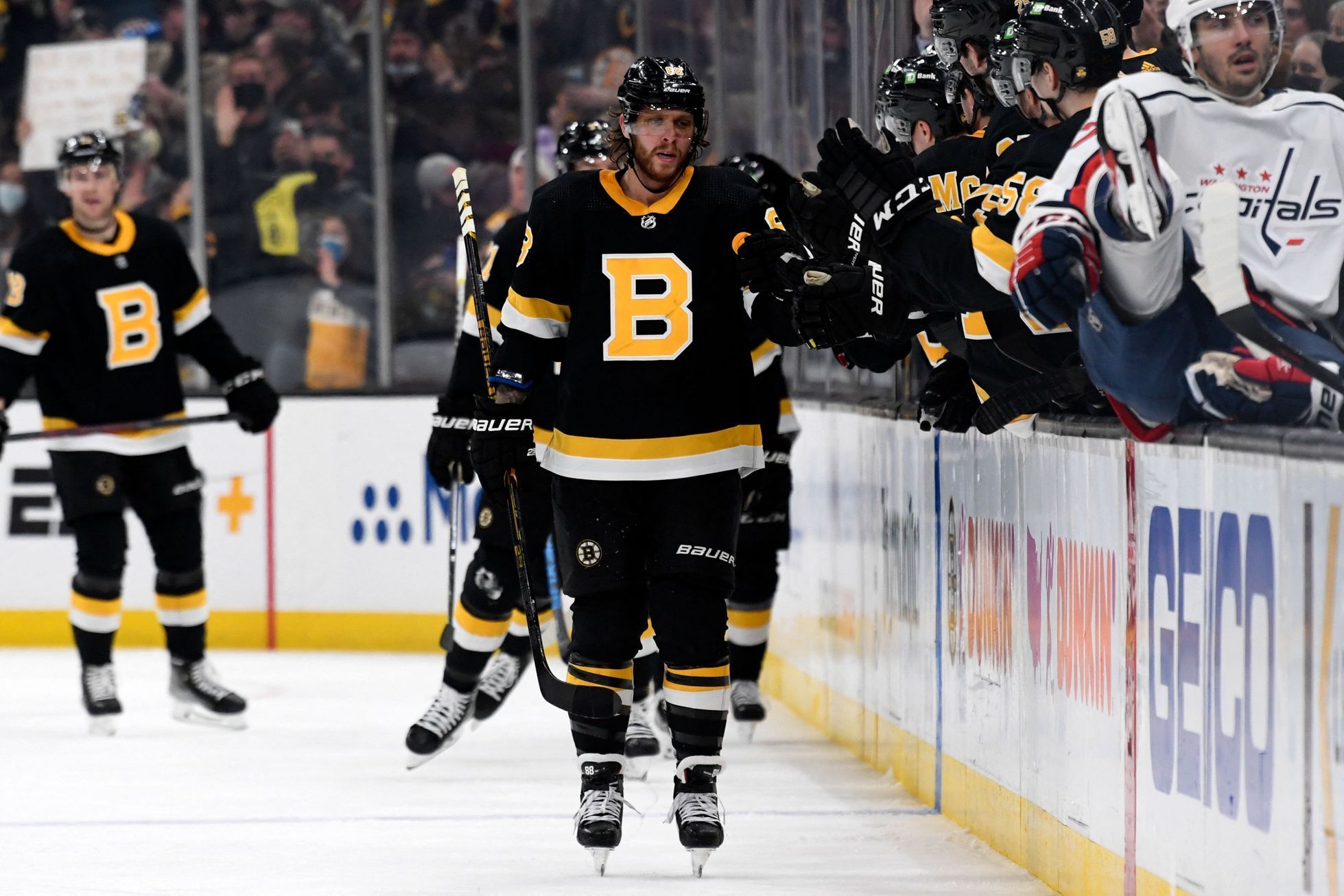 hokej, NHL 2021/2022, Boston Bruins - Washington Capitals, David Pastrňák