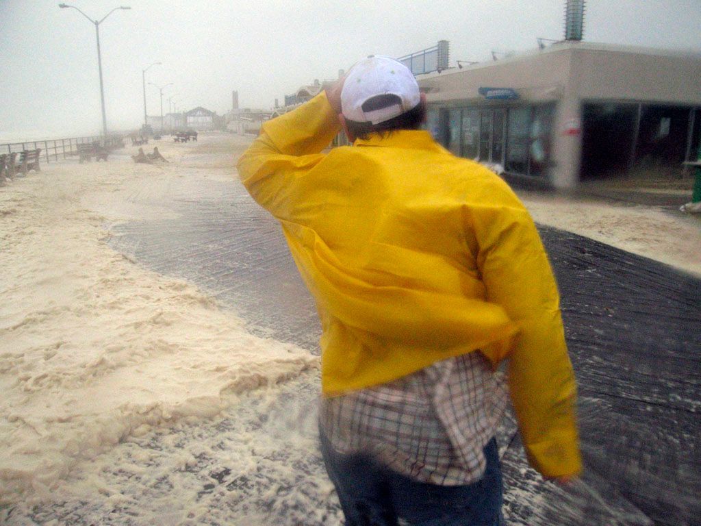 Následky hurikánu Irene na dolním Manhattanu