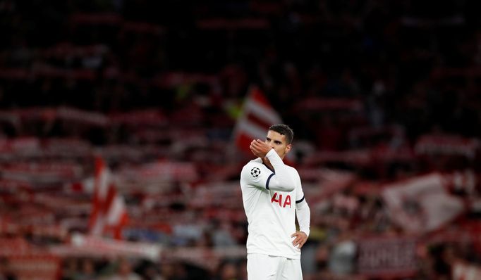 Erik Lamela po drtivé prohře s Mnichovem v Lize mistrů.