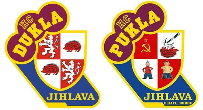 Zkarikované logo HC Dukla Jihlava