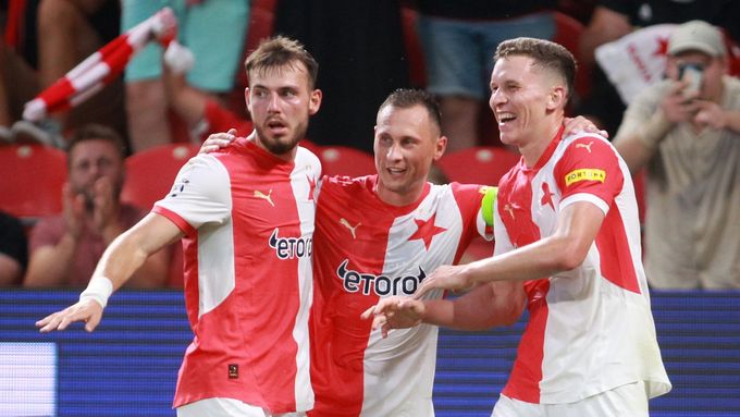 Radost fotbalistů Slavie