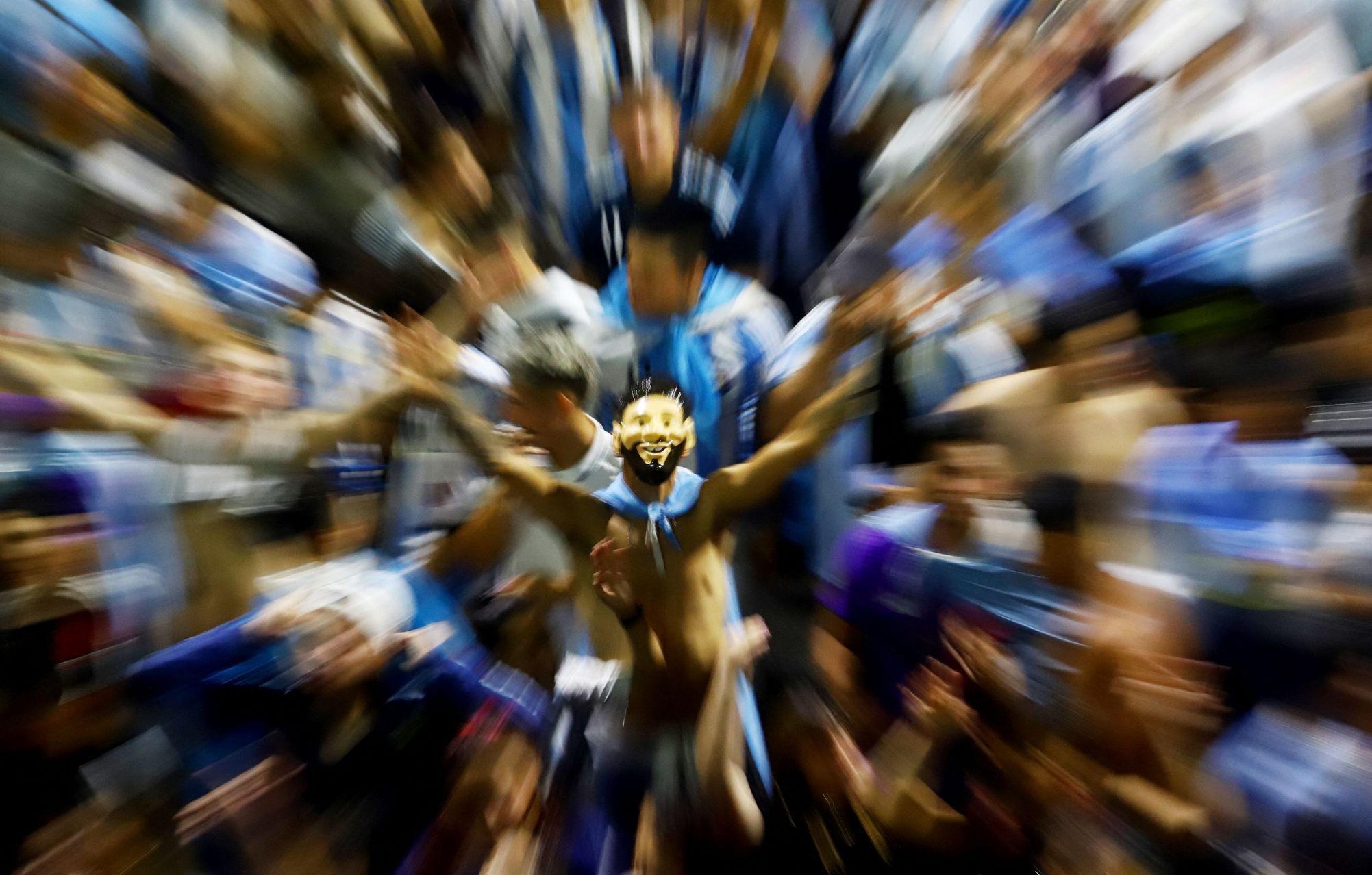 Argentinští fanoušci slaví v centru  Buenos Aires titul mistrů světa