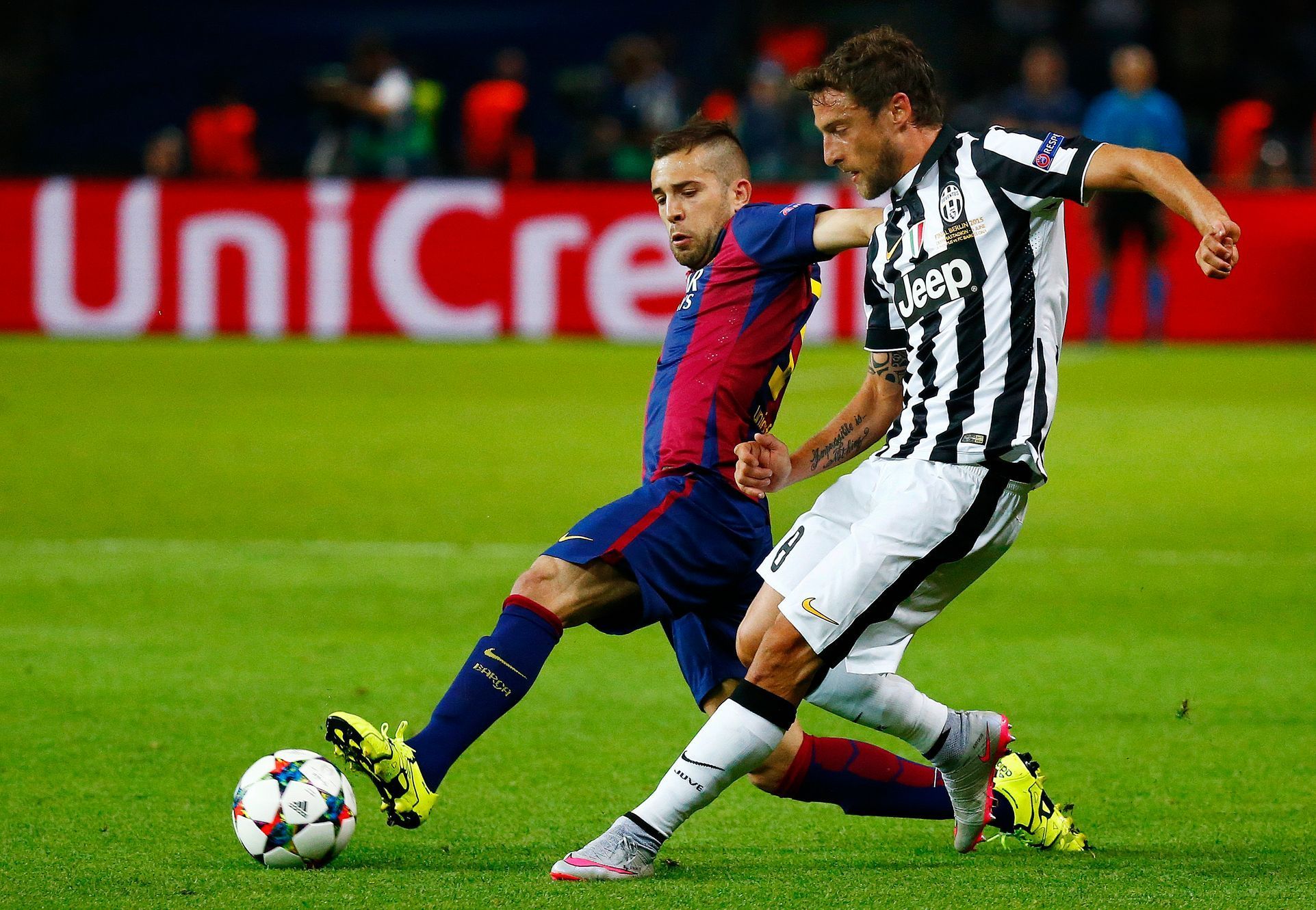 Finále LM, Barcelona-Juventus: Jordi Alba - Claudio Marchisio