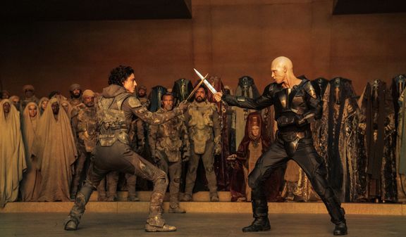 The second Dune is more action-packed and epic than the first part.  Pictured are Timothée Chalamet as Paul Atreides and Austin Butler as Feyd-Rautha Harkonnen.