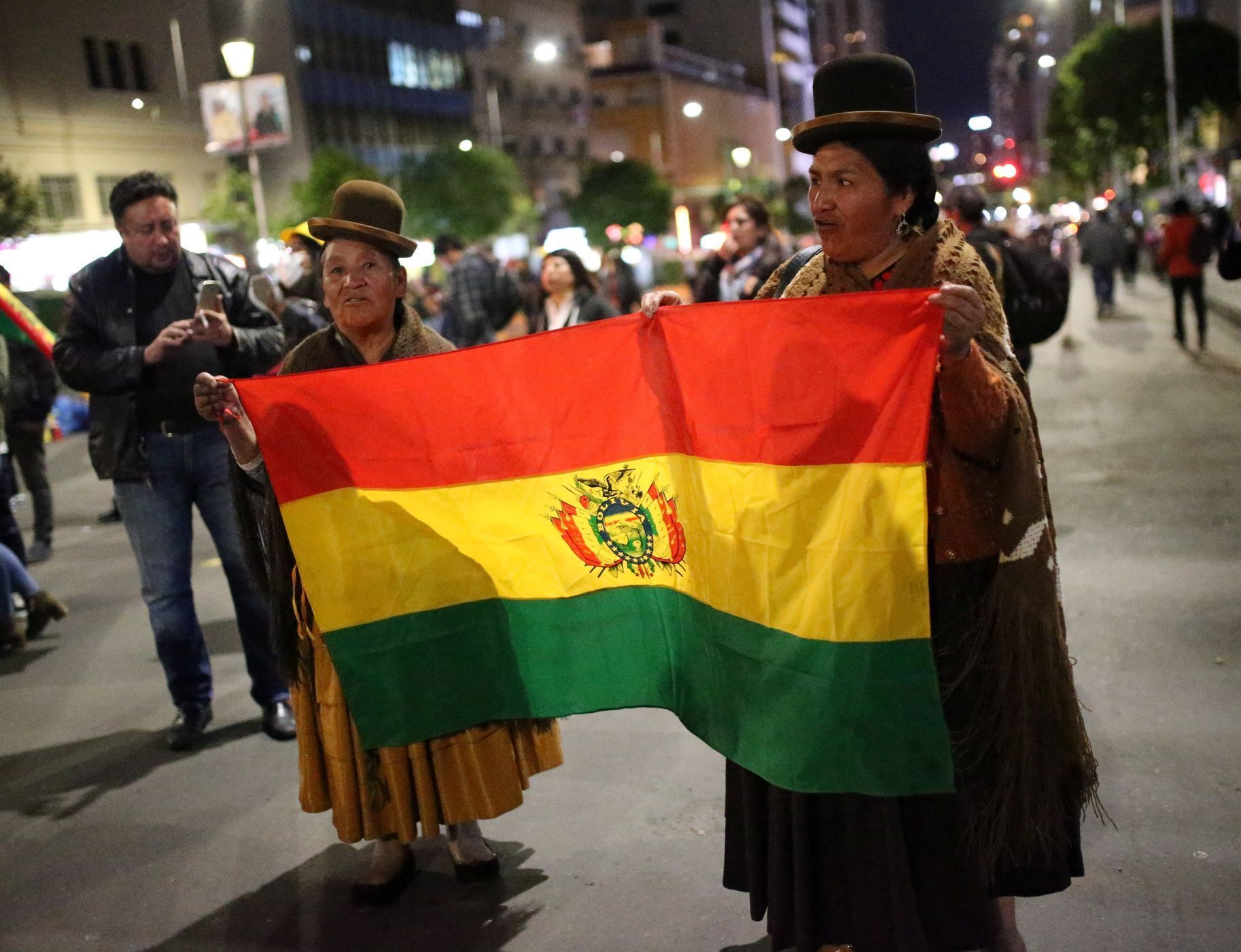 Demonstrace proti bolívijskému prezidentovi Evo Moralesovi
