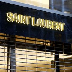 Closed store of French fashion house Saint Laurent during a partial lockdown in Zurich