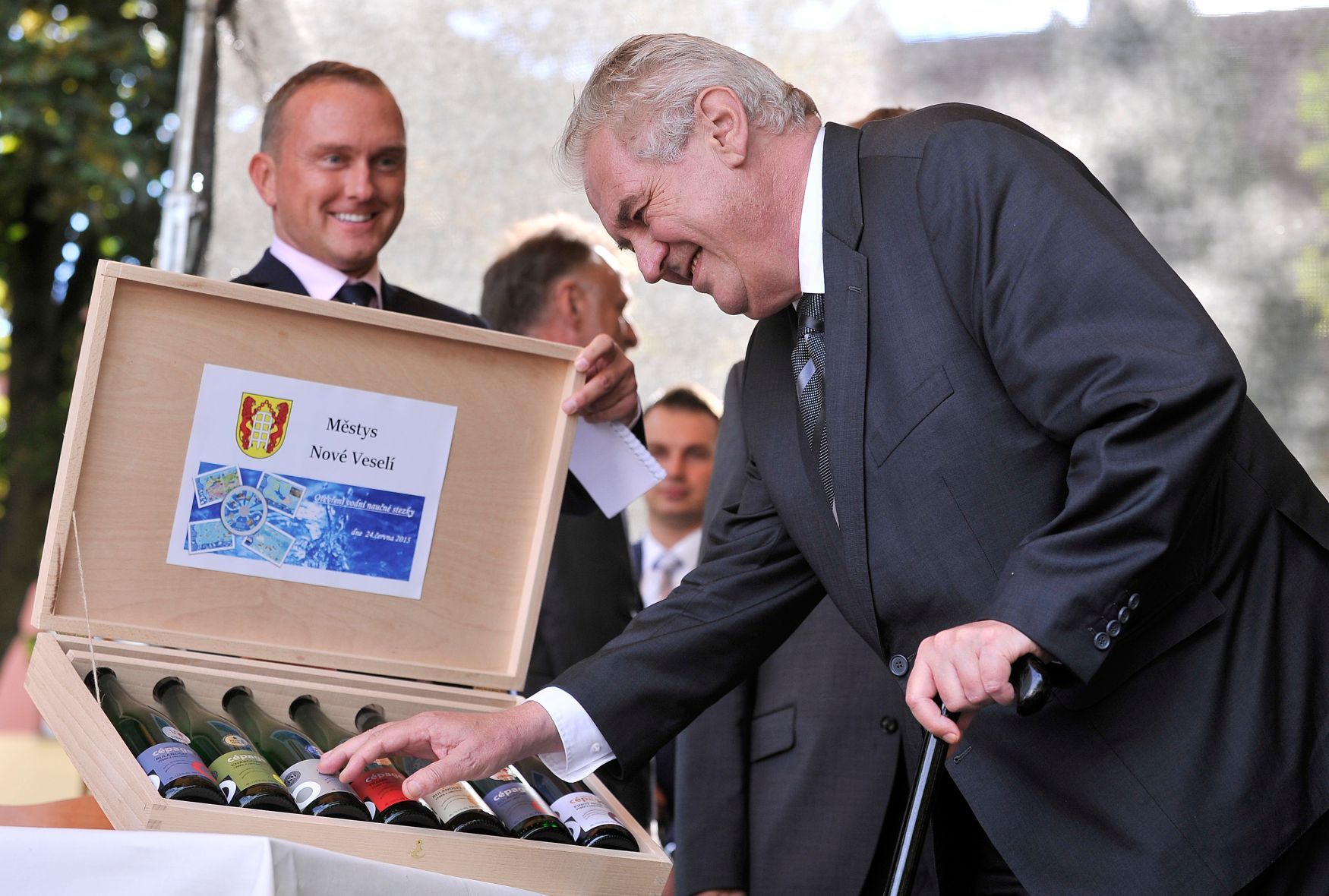 Miloš Zeman dary kraje víno Nové Veselí Vysočina