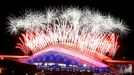 Soči 2014, závěrečný ceremoniál: ohňostroj nad stadionem Fišt