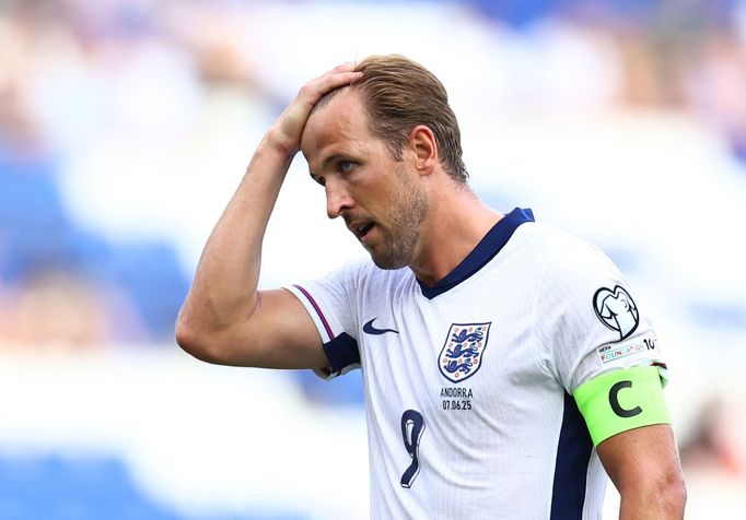 Kapitán Anglie Harry Kane v utkání kvalifikace MS 2026 s Andorrou