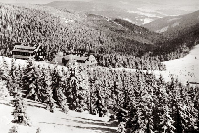 Historická fotografie. Dvořačky v Krkonoších. Nedatováno.