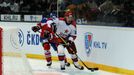 Hokejista CSKA Moskva Igor Grigorenko v utkání KHL proti Lvu Praha.